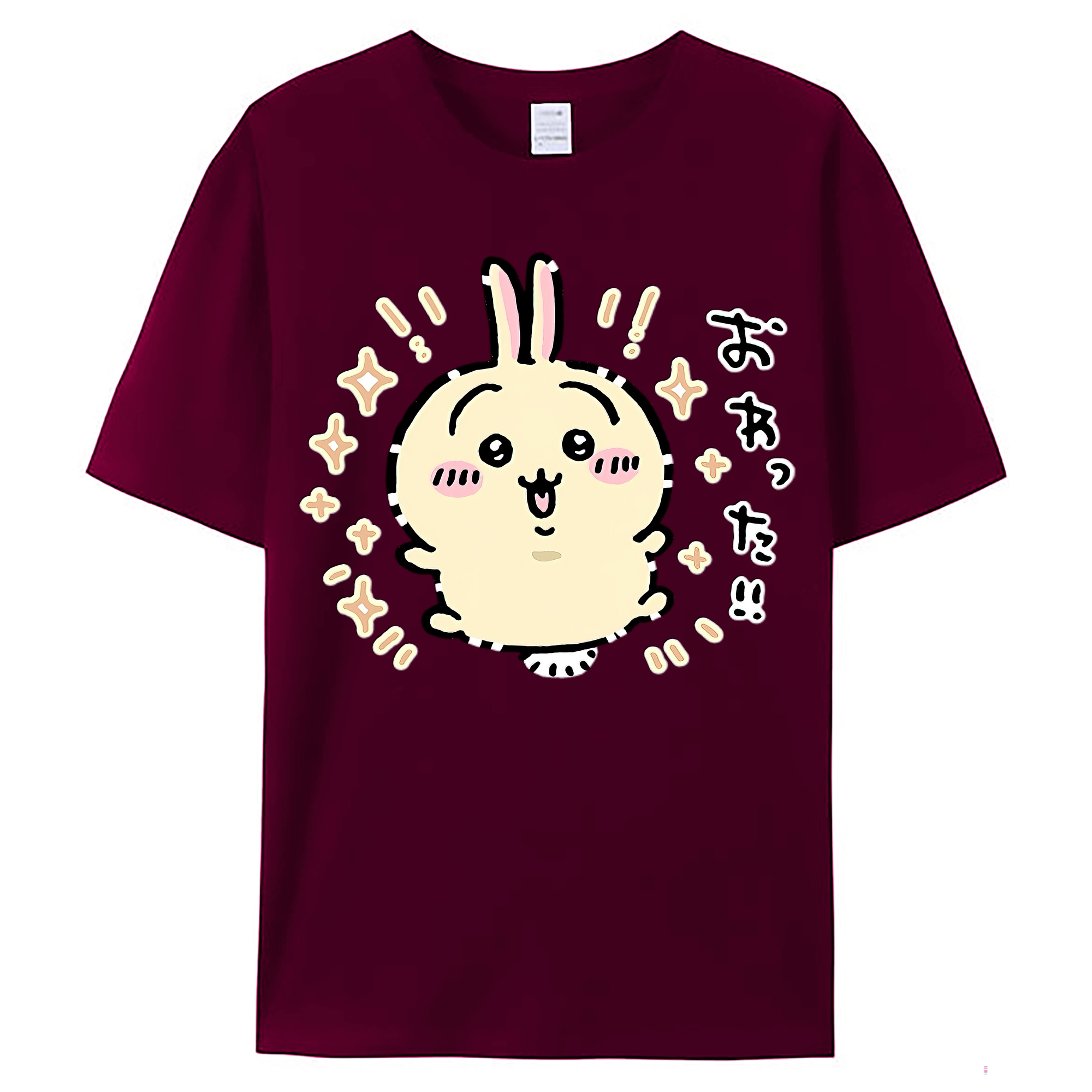 （画像用） ちいかわ うさぎ Chii-kawa usagi レディースカジュアルプリントTシャツ（綿100％）